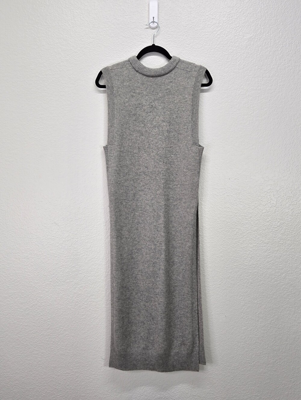 T Alexander Wang Gray Sleeveless Maxi Sweater Dress Side Slit XS Wool Cashemere